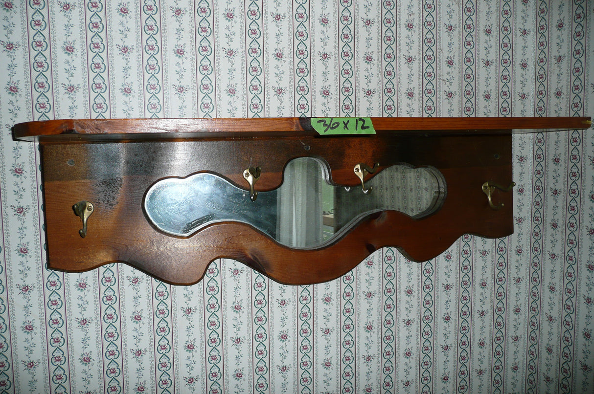 36" Coat & Hat Rack with Mirror & Shelve
