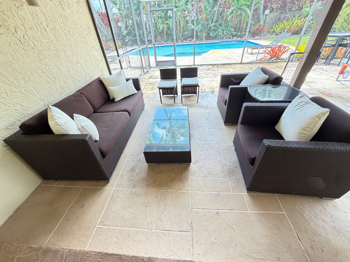 Modern Outdoor Wicker Patio Furniture Lounge Set