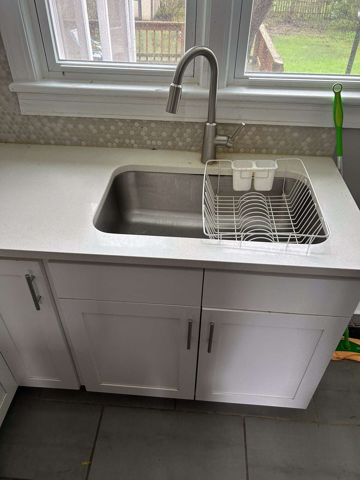 White Shaker Lower Cabinets - Kitchen