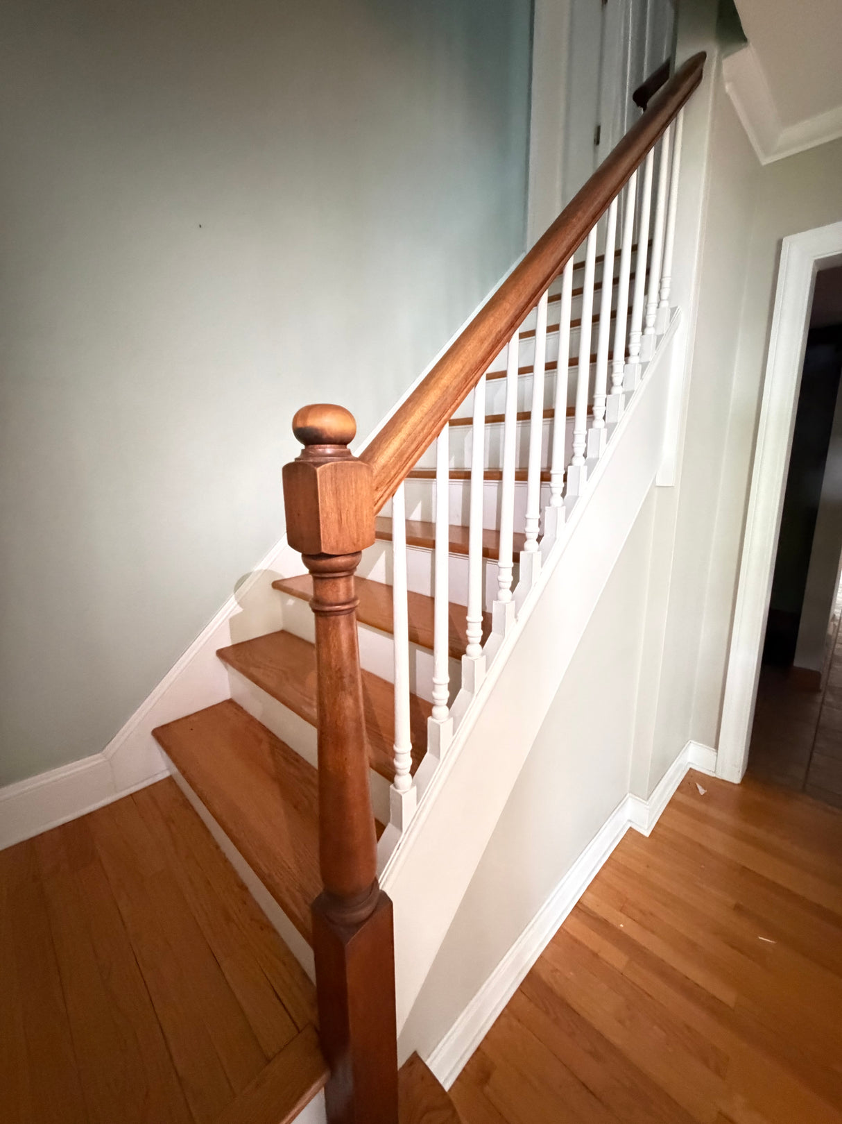 Solid Oak Stair Railing & Banister Set with Spindles