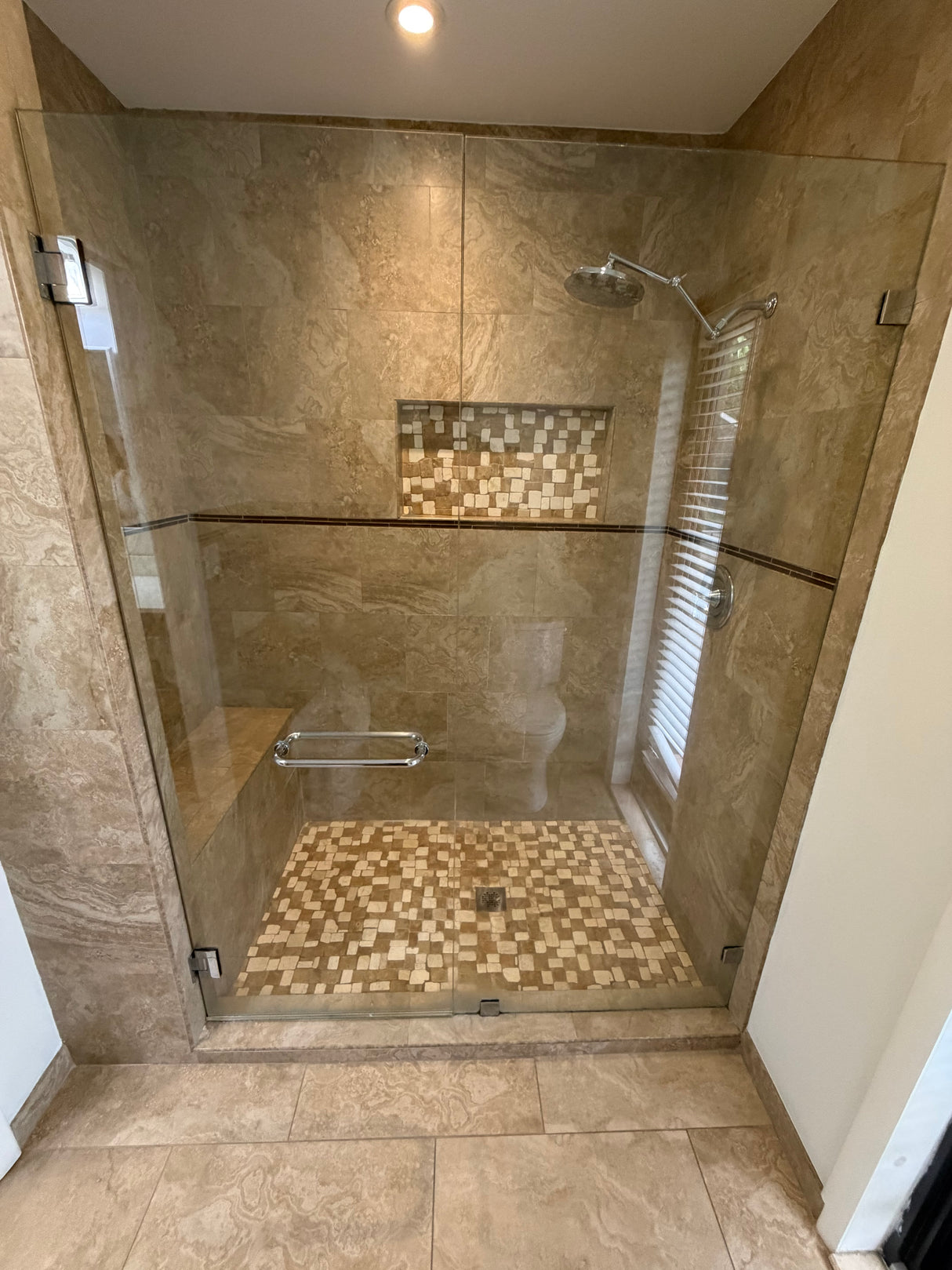 57” x 76” Frameless Glass Shower Enclosure with Hardware