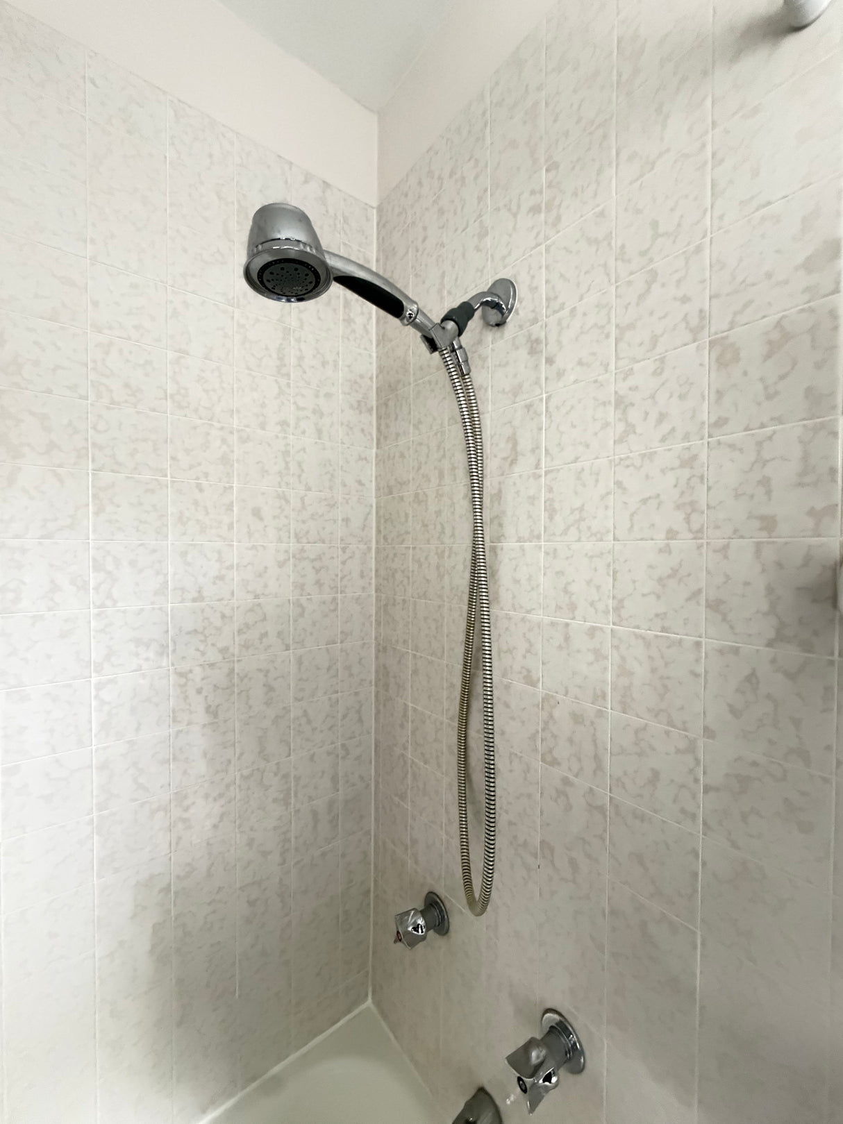 chrome Handheld Shower Head with Hose & Wall Mount