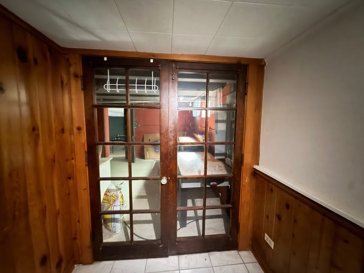 vintage Wood French Doors, 15-Lite Glass, Pair, ~60×80