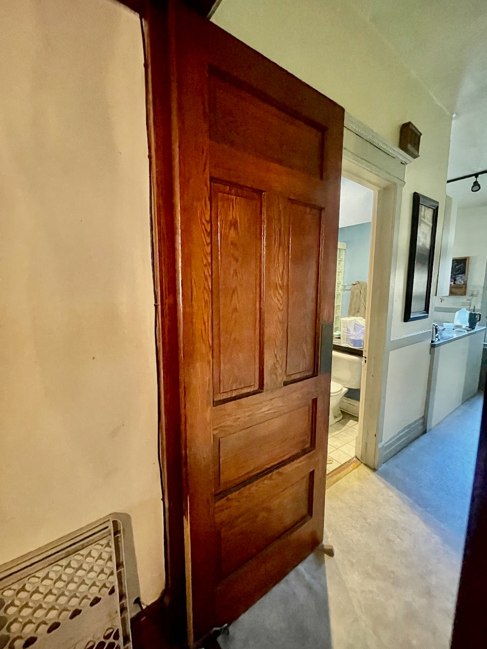Vintage Five-Panel Interior Oak Door c. 1906 #6