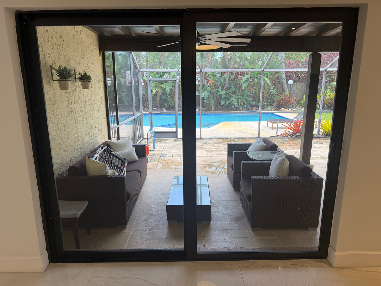 Hurricane Impact Sliding Glass Door - Black Aluminum