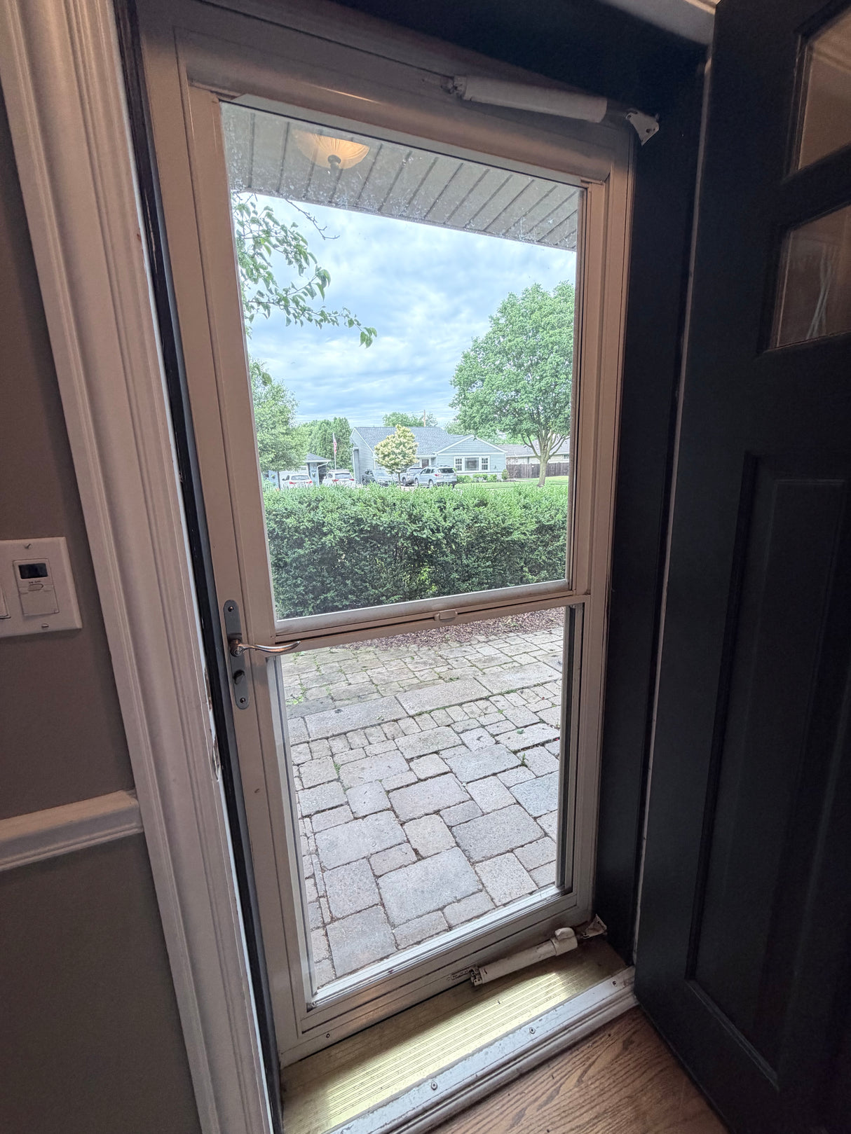 Full-View Aluminum Storm Door with Retractable Screen