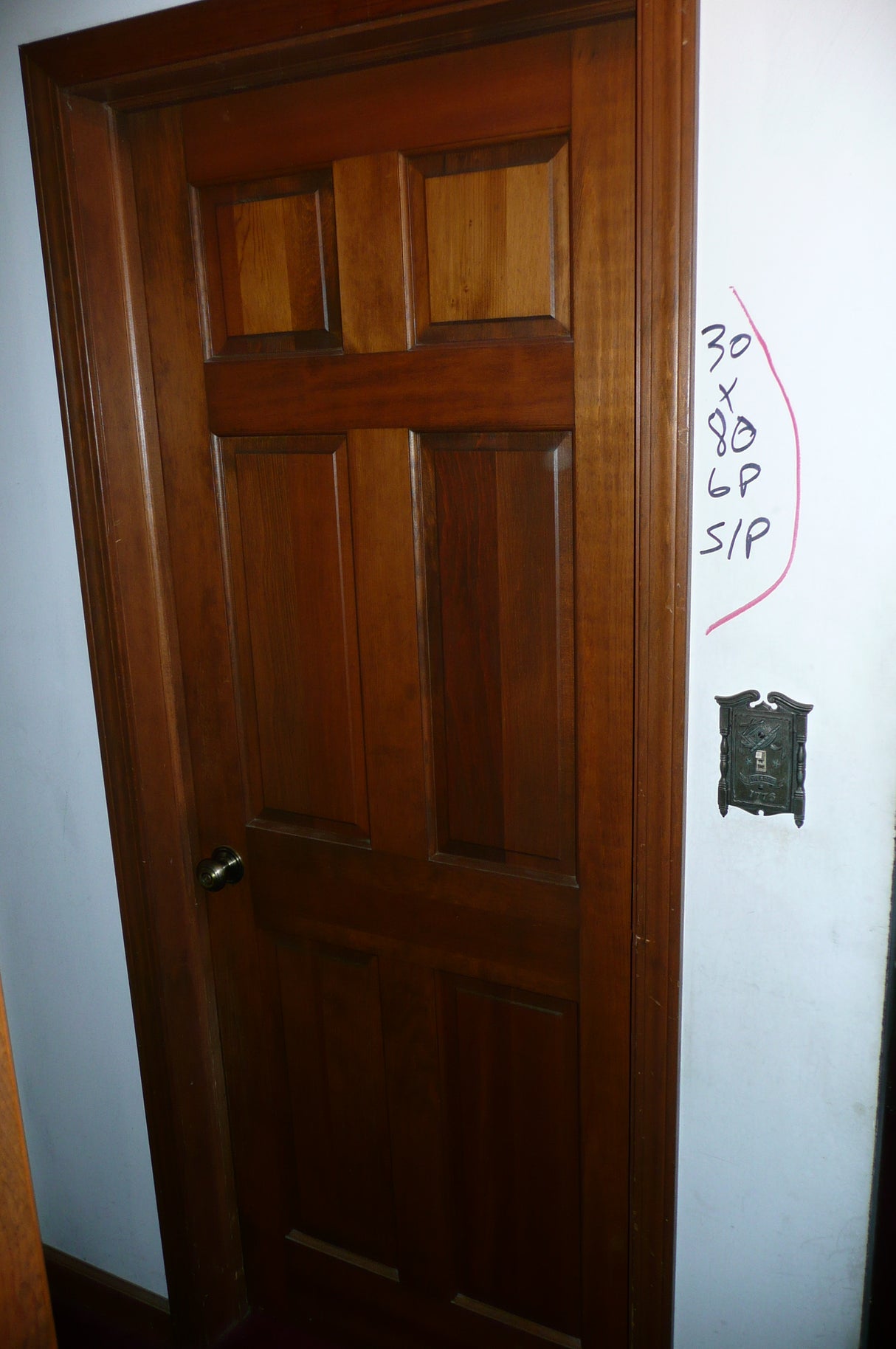 30" Pine Solid 6 Panel Door