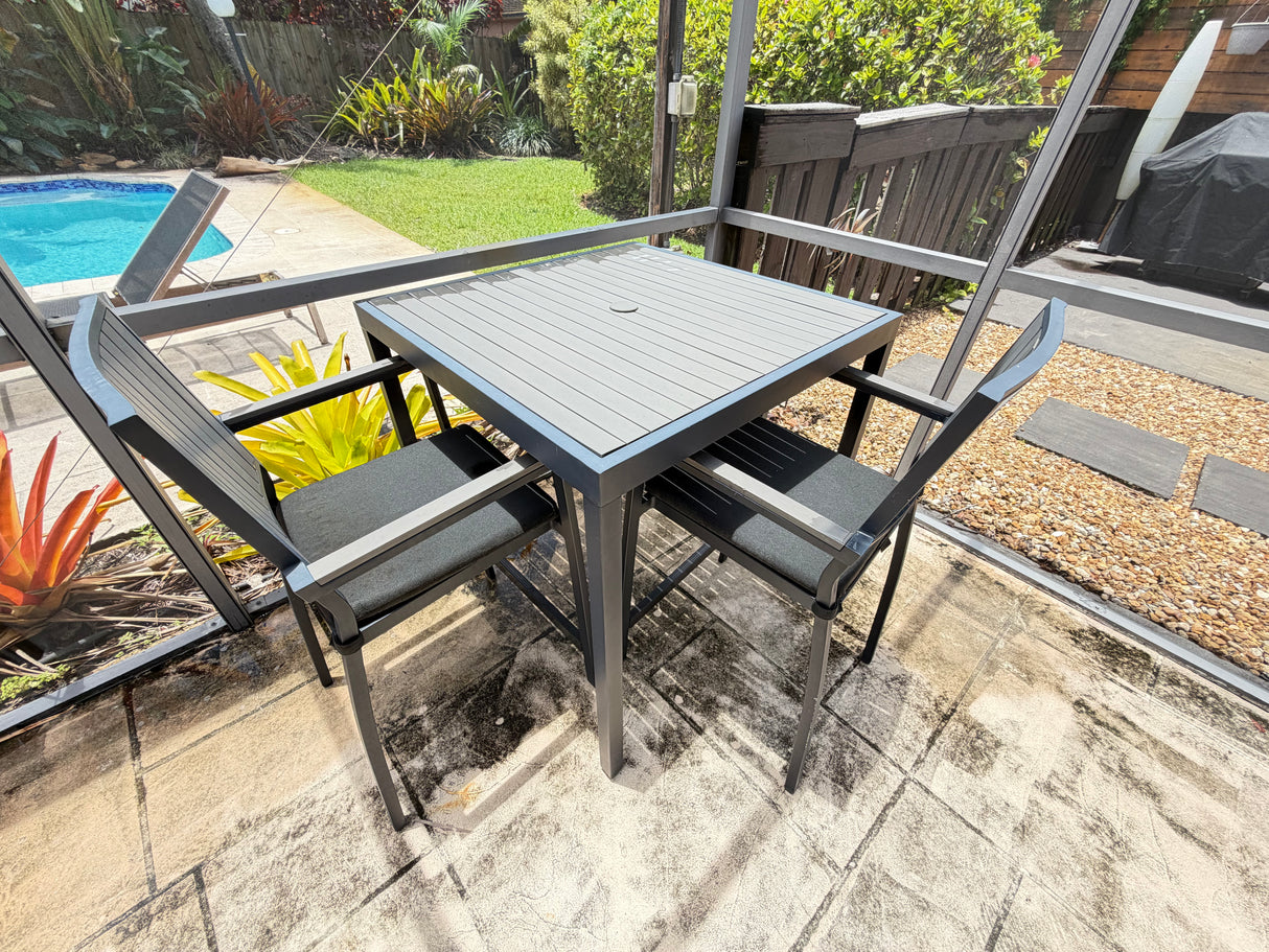 Modern Outdoor Patio Bistro Set – Table + 2 Chairs