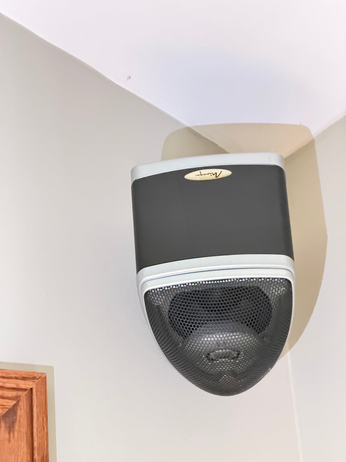 Mirage Nanosat-Style Corner Satellite Speakers, Pair, Black/Silver