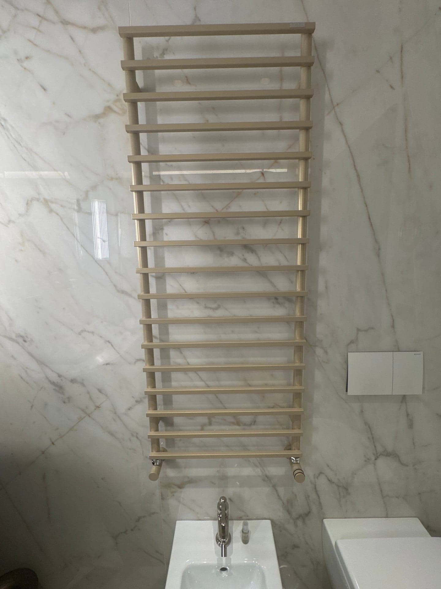 Tubes Electric Hardwired Heated Towel Rail Radiator, Beige, Modern Ladder Style