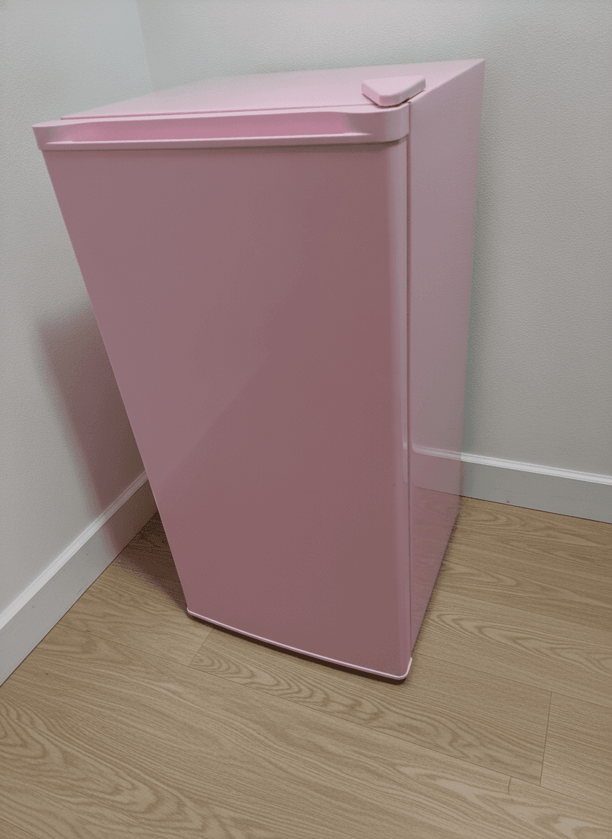 Pink Compact Mini Fridge with Freezer, 3.2 Cu Ft, Single Door, Good Condition