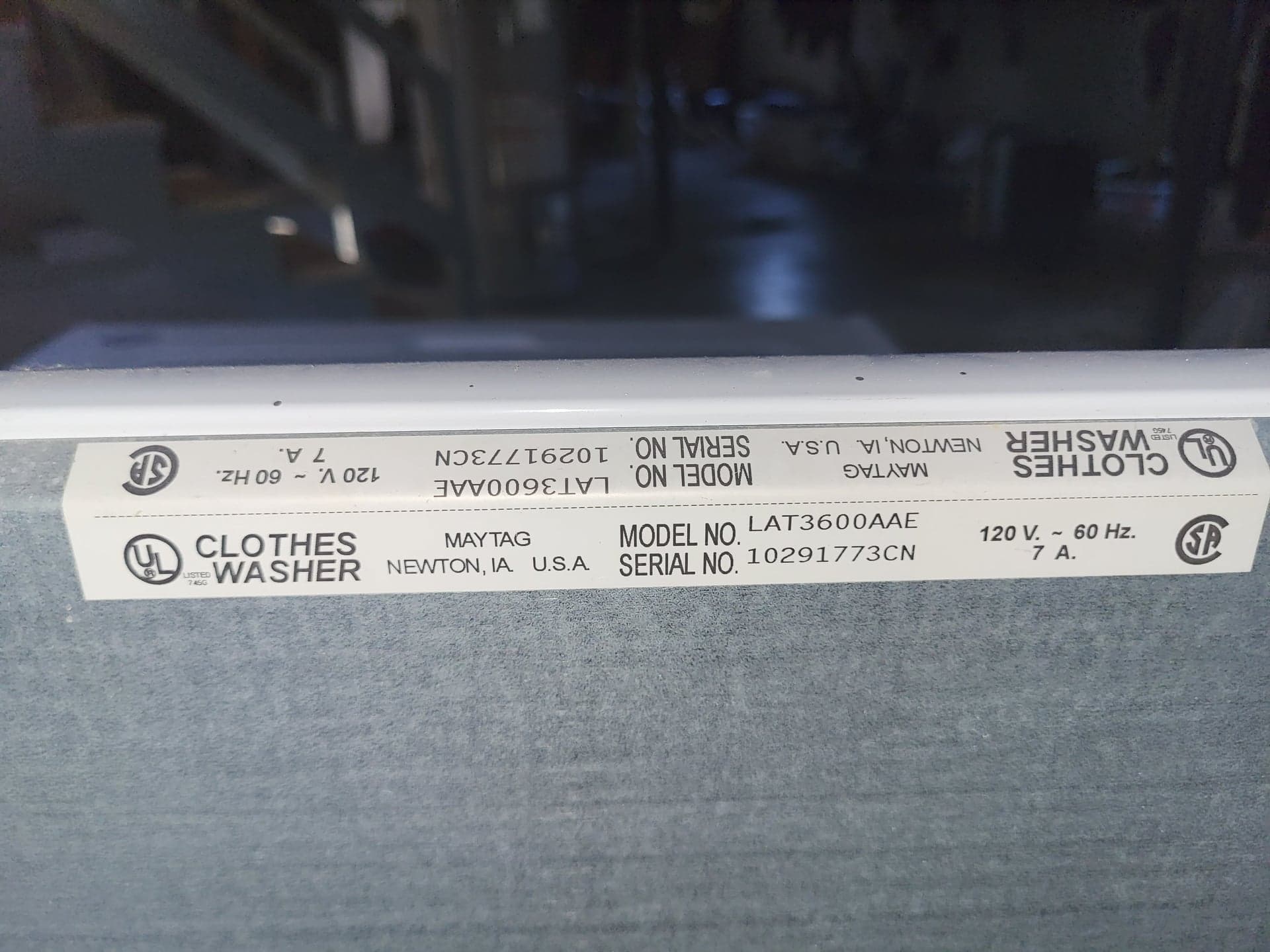 Maytag LAT3600AAE Top-Load Washer, Working, White