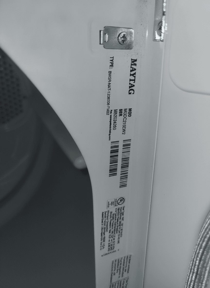 Maytag Centennial 7.0 cu ft Gas Dryer, MGDC215EW2 (fully functional)