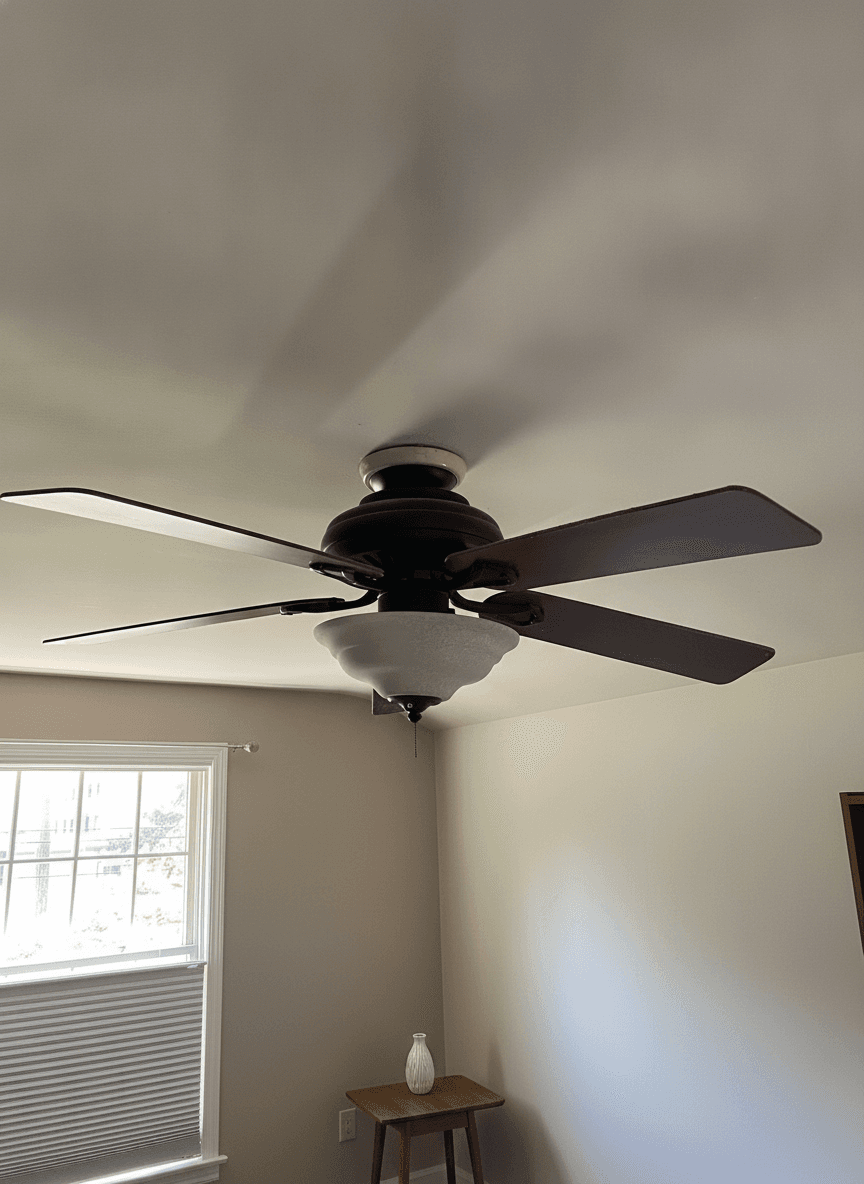 5-Blade Ceiling Fan, Bronze Finish, Dark Wood Blades, Bowl Light Kit