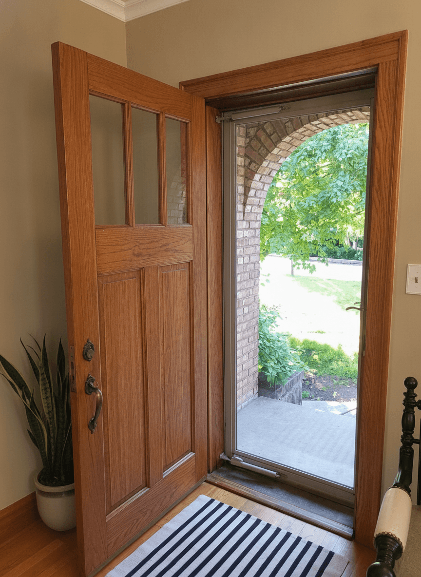 Solid Oak 3-Lite Craftsman Entry Door 36x80 w/ Frame, Trim & Hardware