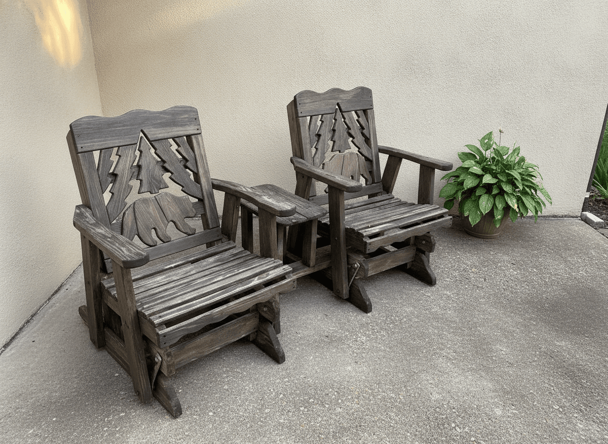 Rustic Wooden Outdoor Conversation Set