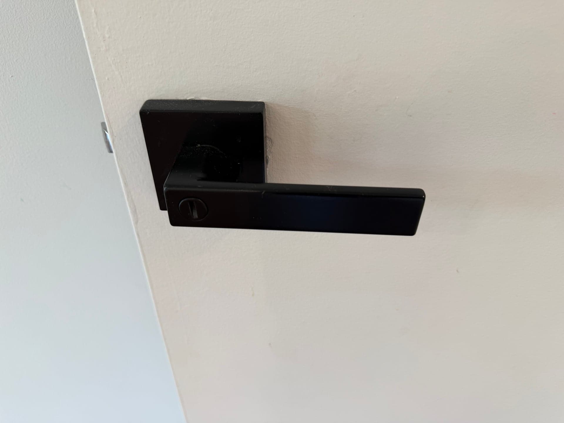 Matte Black Square Rosette Door Levers, Modern Privacy/Passage - Lot of 9+