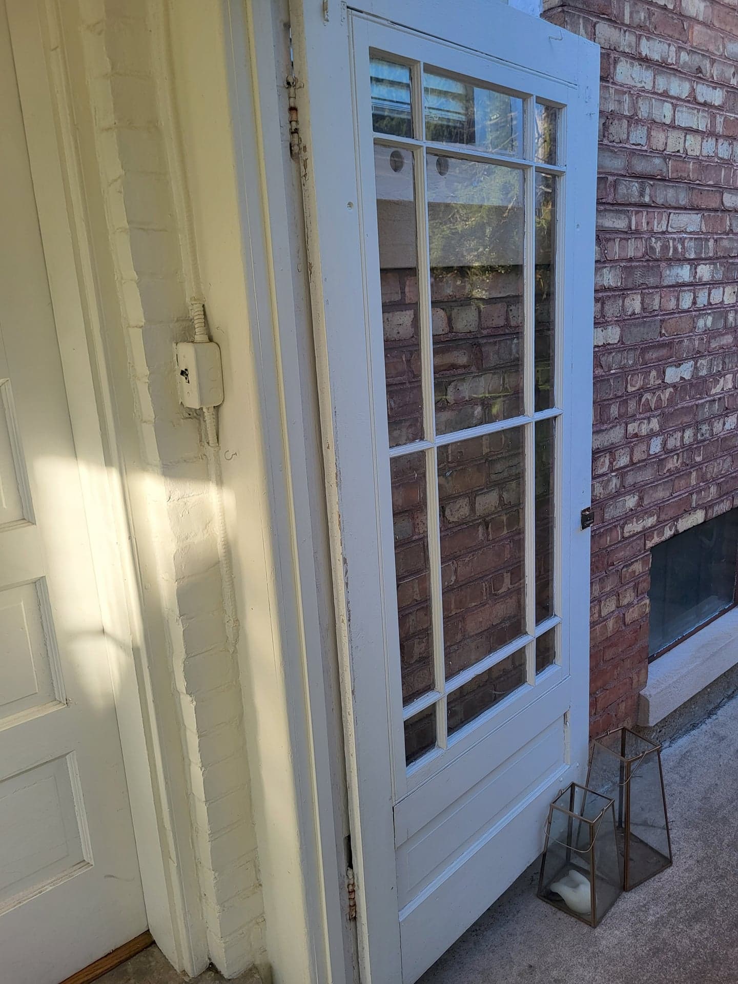 Vintage 15-Lite French Door, 36 x 80, White Painted Wood