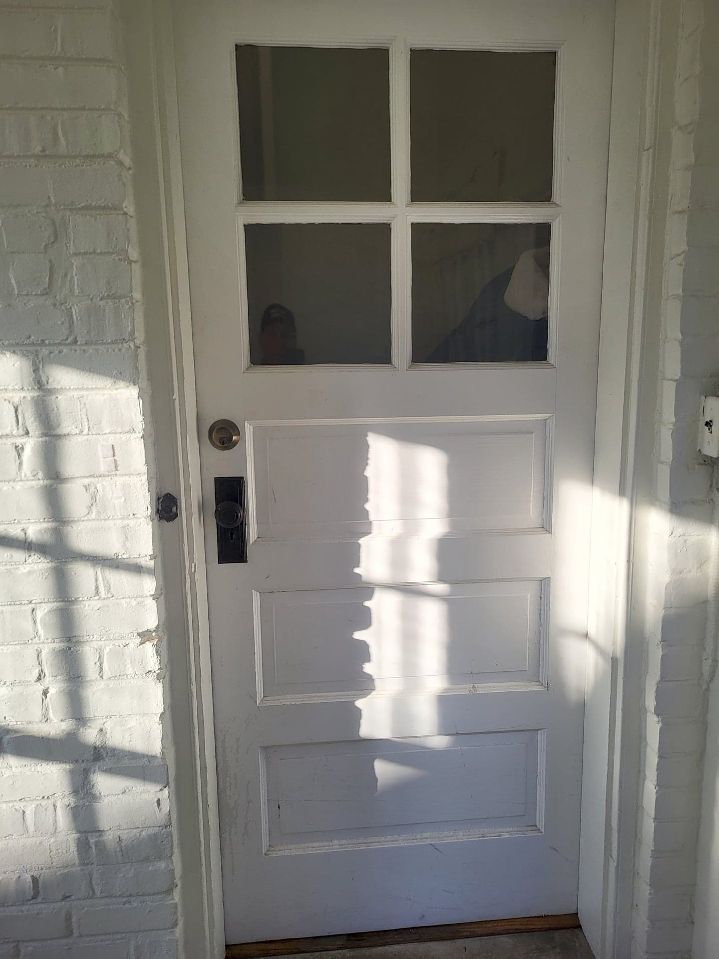 Vintage Wood Exterior Door, 30 x 80, 4-Lite 3-Panel, White