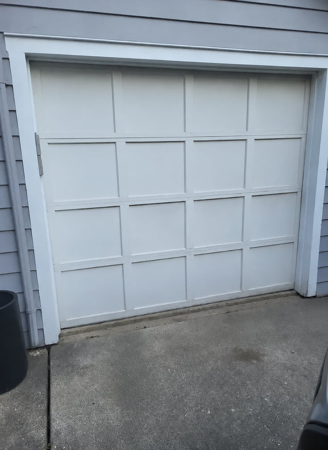 Wood Raised-Panel Single Garage Door, 16-Panel, White, ~8x7, Used
