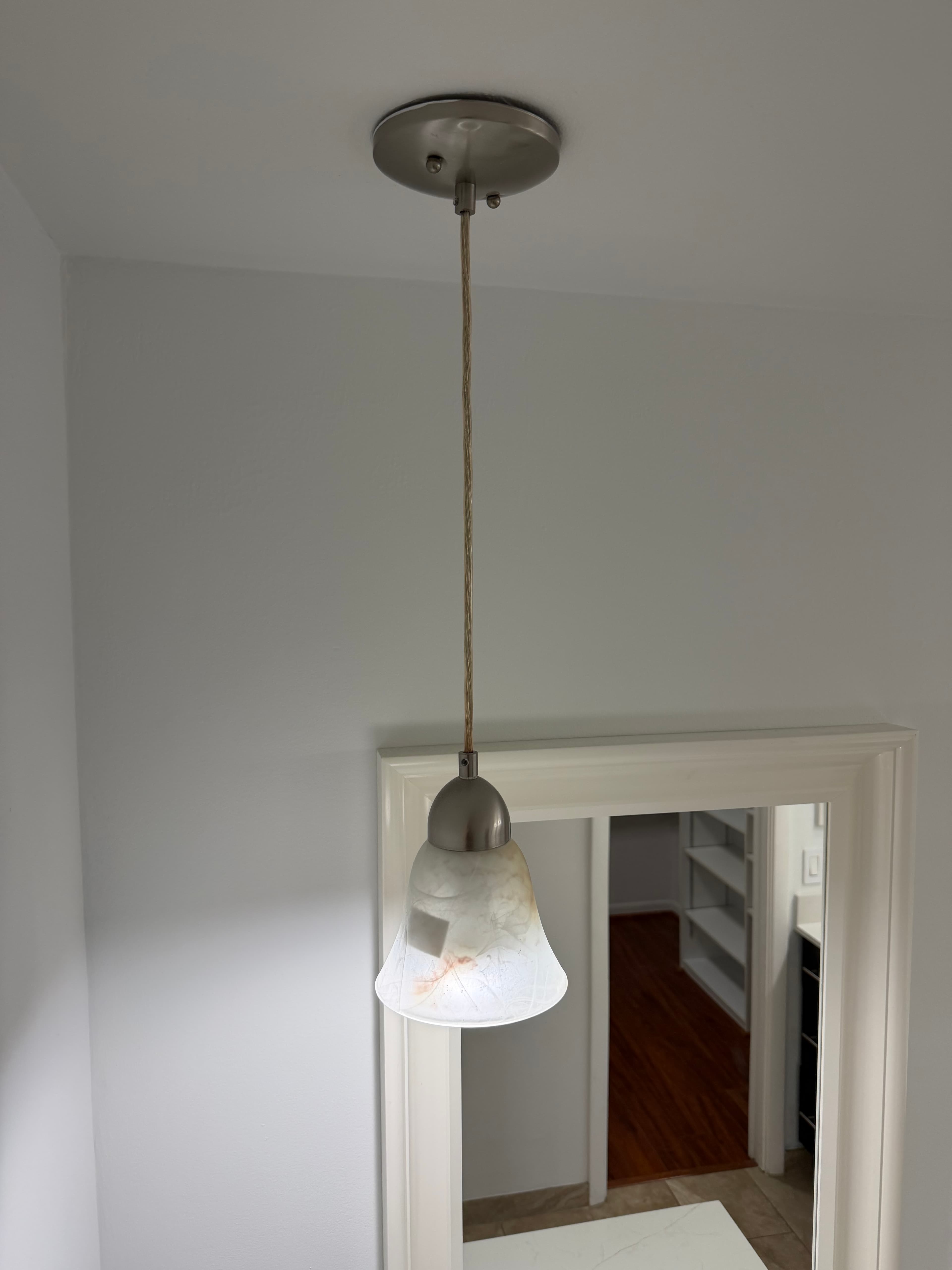 Brushed Nickel Pendant Light with Frosted Glass Shade