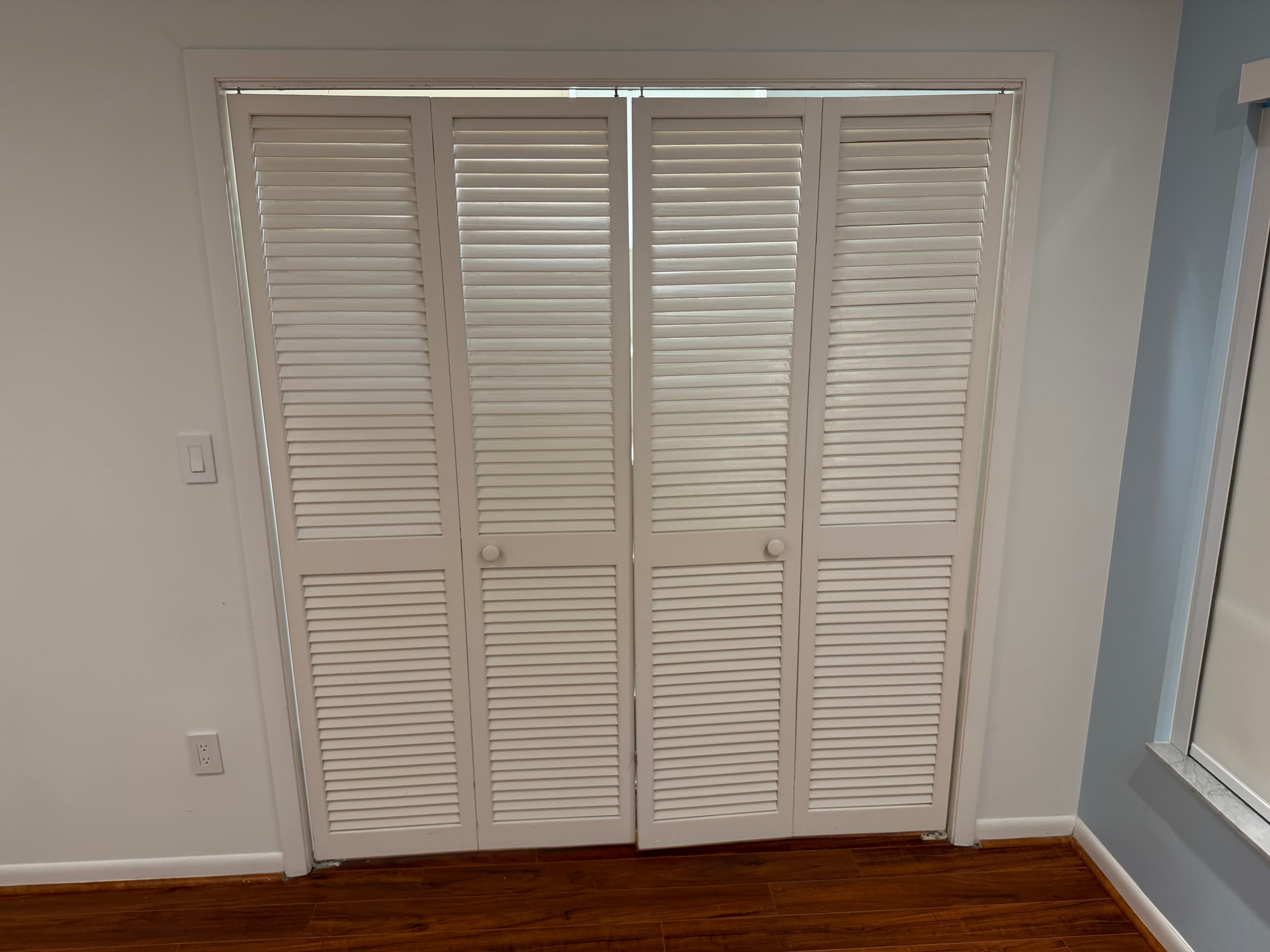 White Louvered Closet Doors – 2 Available – Approx. 71 3/8” x 78 1/2”