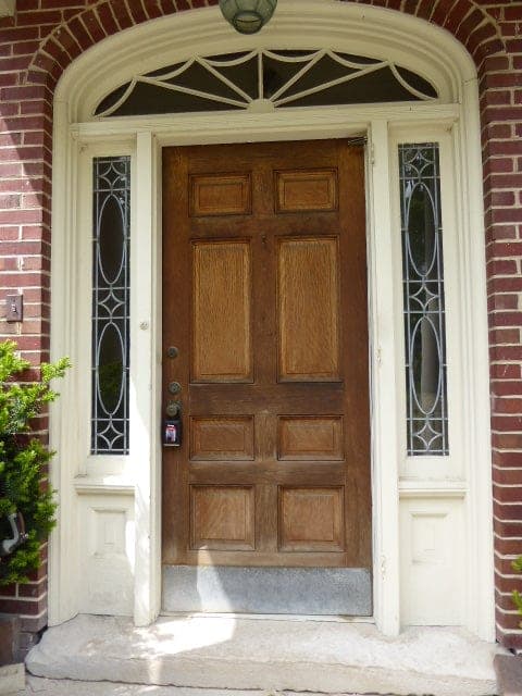 Oak Front Door entry with Leaded Side Lites