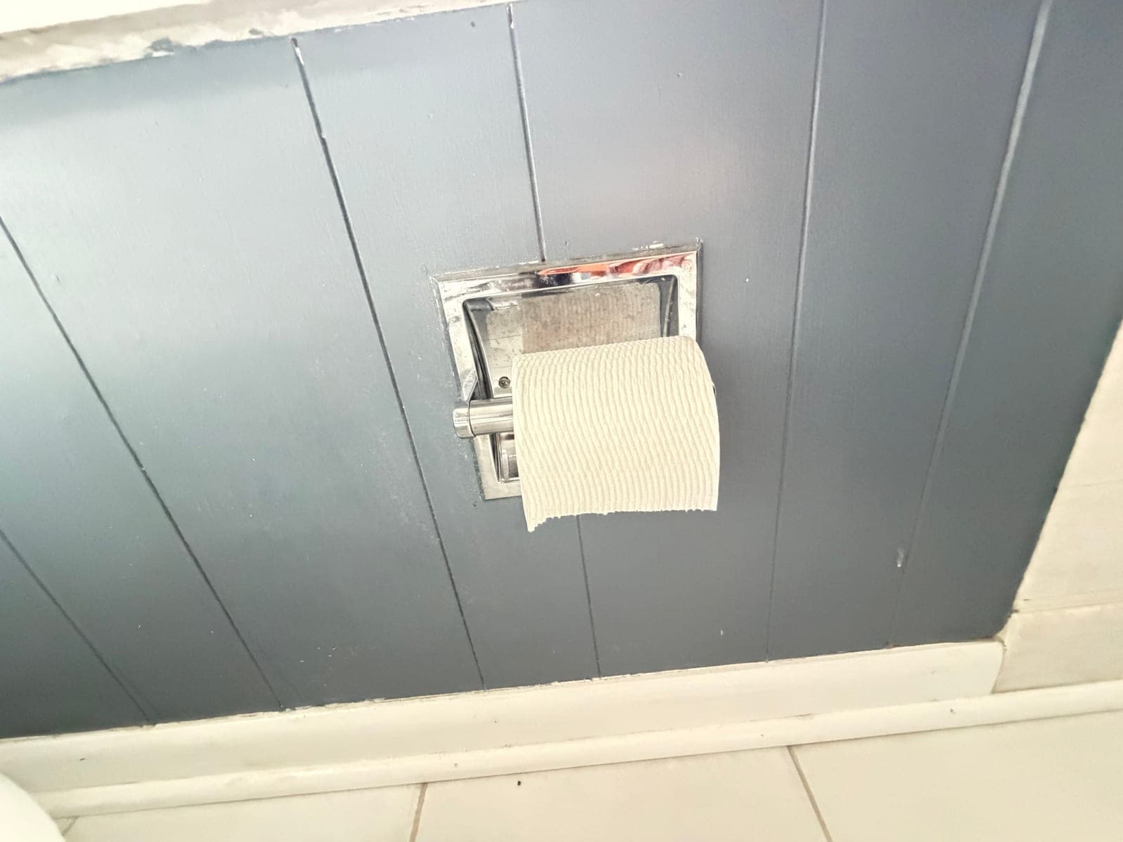 Recessed Chrome Toilet Paper Holder