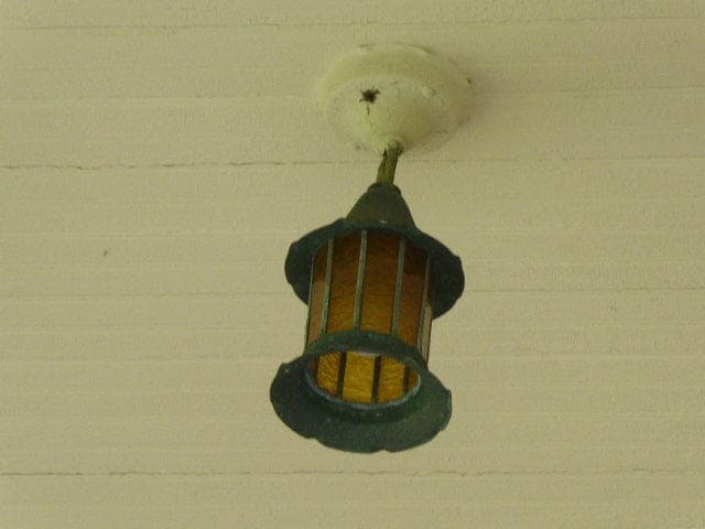 Vintage Light Fixture & Wall Sconce with Stained Glass