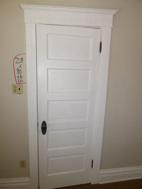 5 Panel Pine Door with Trim