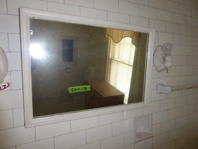 Mirror in White Wood Frame