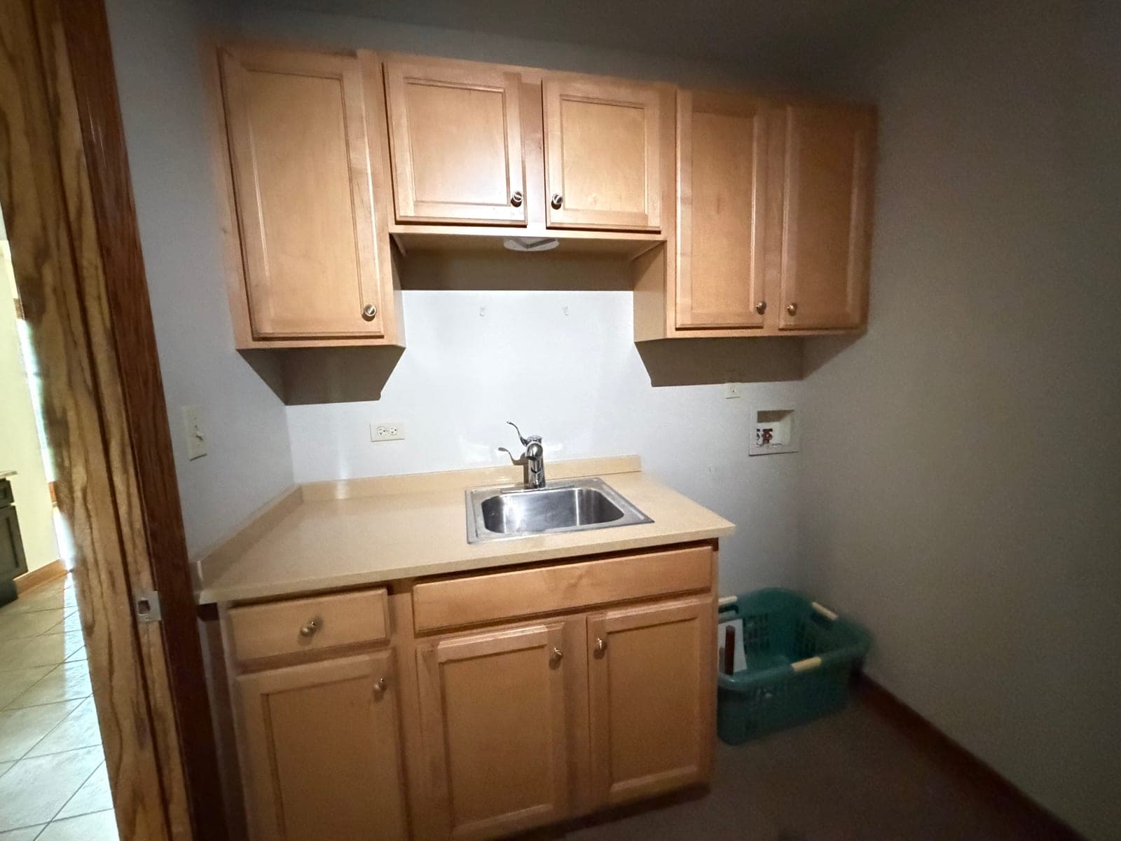 Laundry Room Utility Sink & Cabinet Set