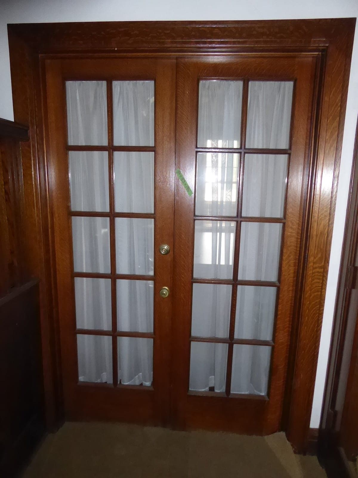 54" French Double Door with Tiger Oak Wood