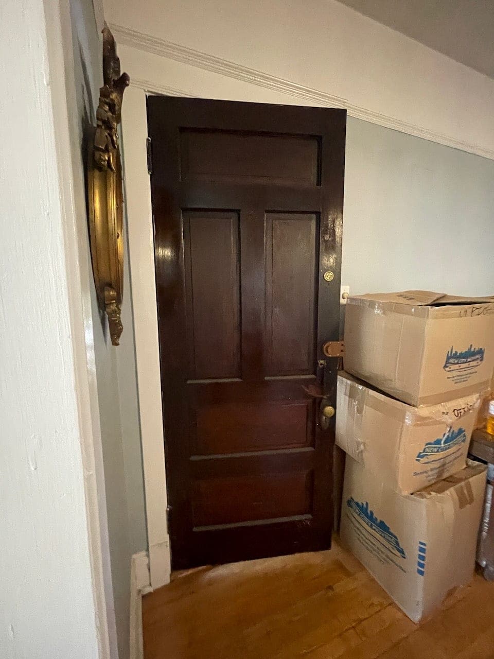 Vintage Five-Panel Interior Oak Door c. 1906 #3