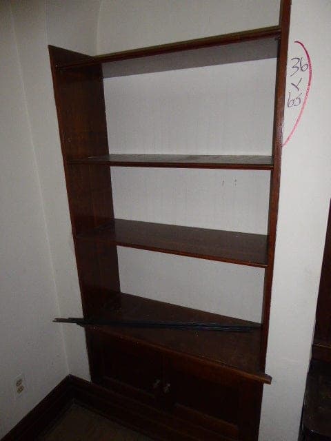 36" Built-in Oak Bookcase with Cabinet