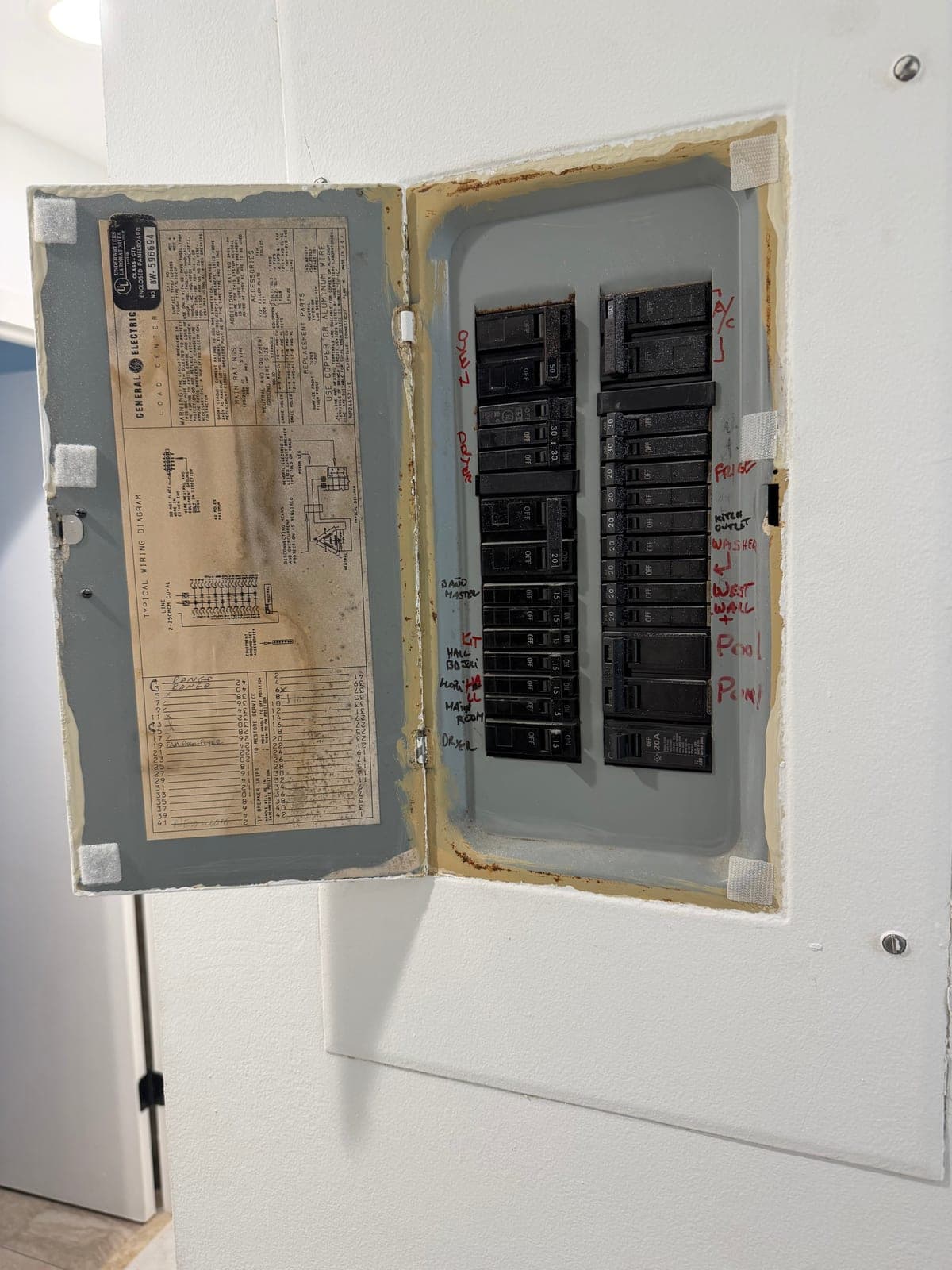 GE Electrical Breaker Panel with Breakers – Complete