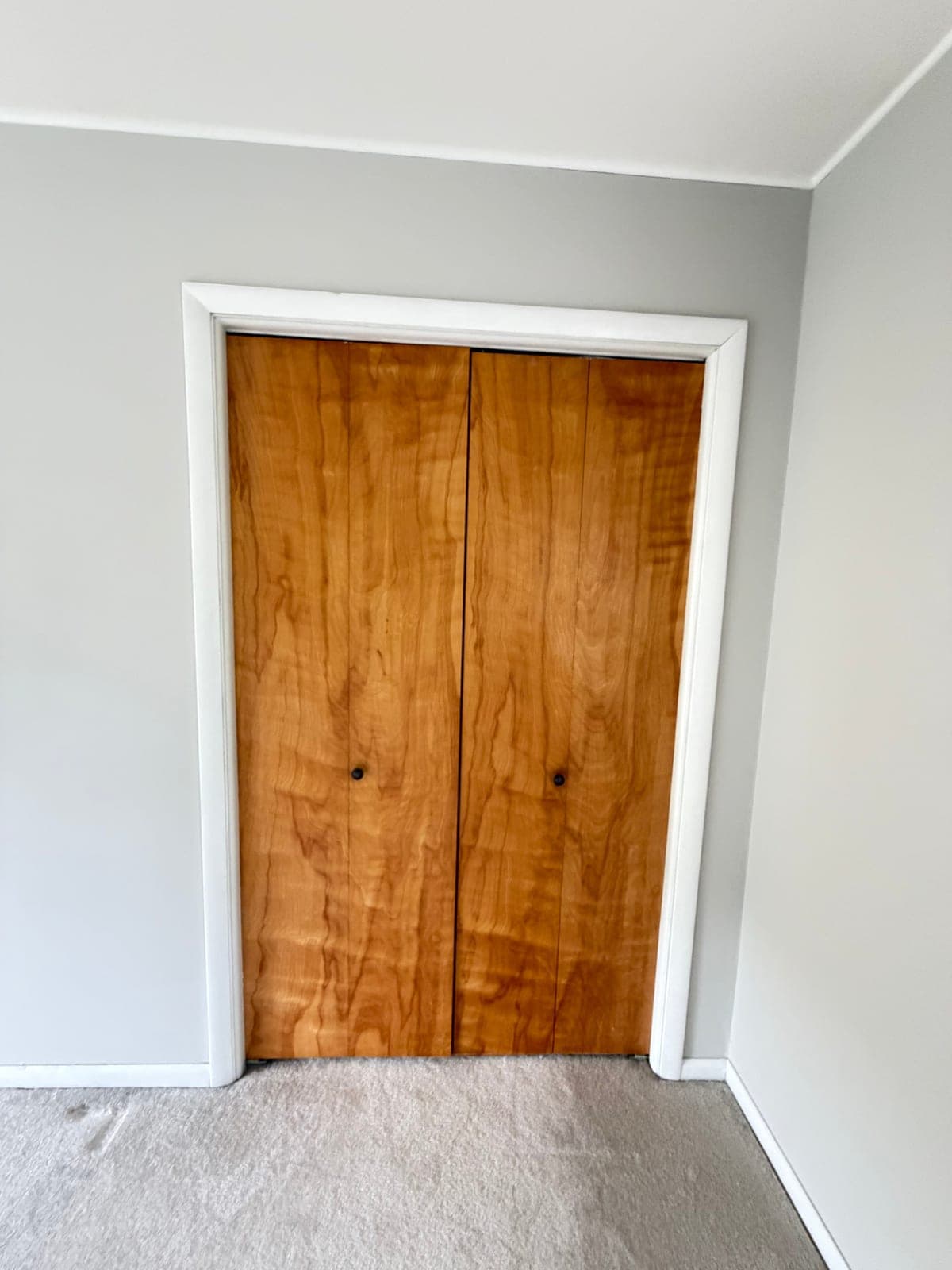 Solid Wood Bifold Closet Doors, Figured Grain, Pair