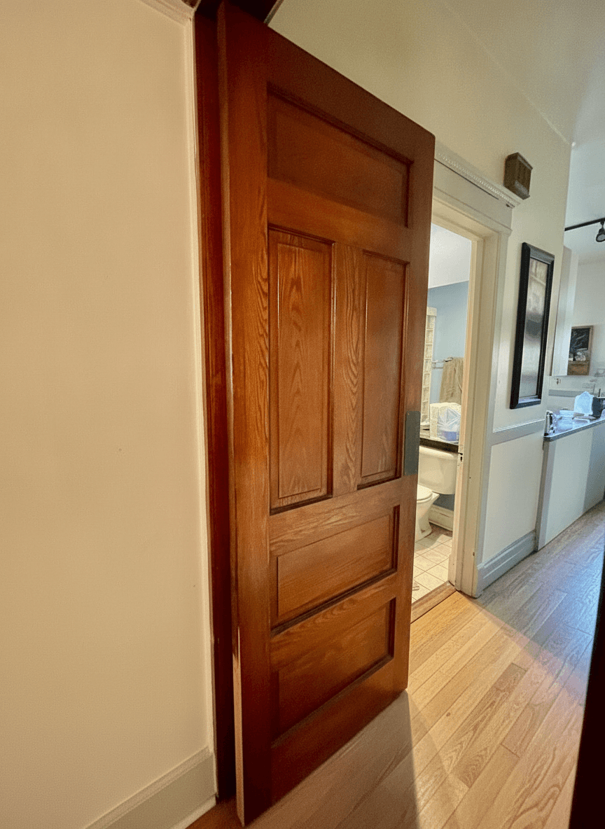 Vintage Five-Panel Interior Oak Door c. 1906 #6