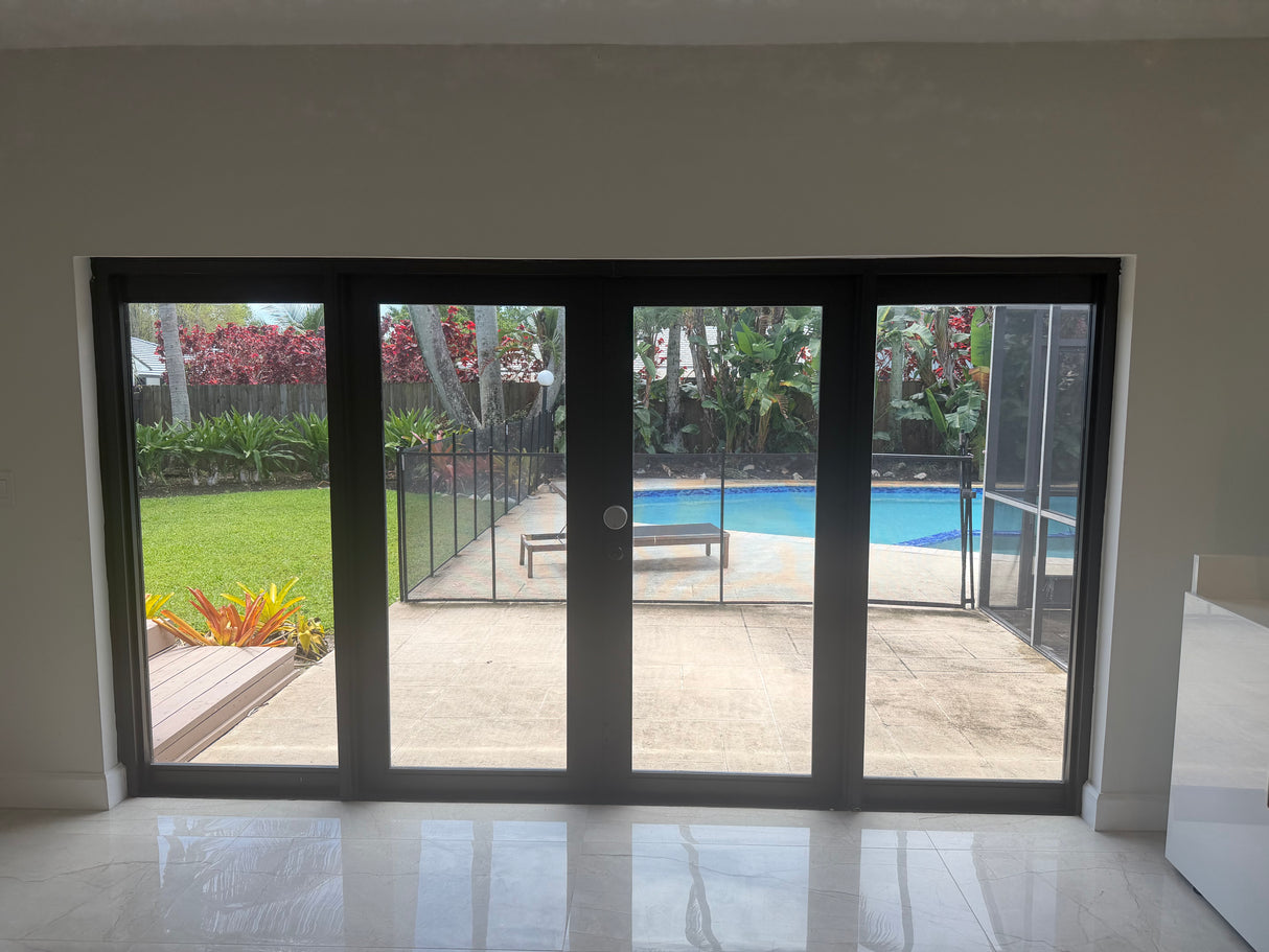 Luxury Hurricane Impact Glass Door System – Modern Black Aluminum