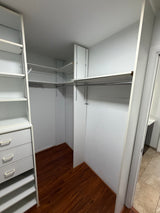 Custom Walk-In Closet System with Shelving & Drawers
