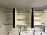 Modern Dark Wood Laundry Room Wall Cabinets Set
