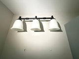 Custom Vanity Makeup Station Bundle with Storage Cabinet, Chair & Light Fixture