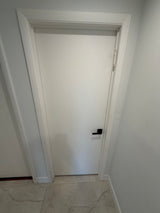 Modern Interior White Flush Doors with Matte Black Hardware – Qty 8