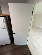 Modern Interior White Flush Doors with Matte Black Hardware – Qty 8