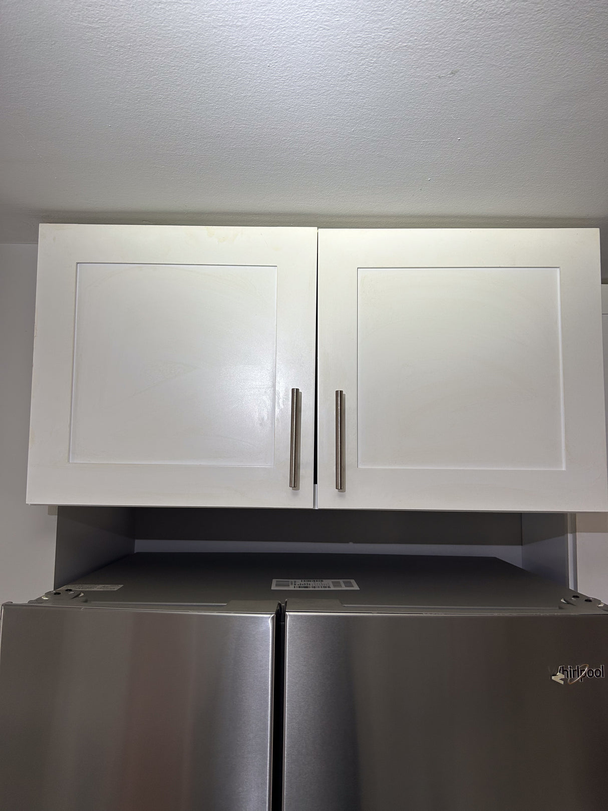 White Shaker Upper Cabinets - Kitchen