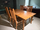 Solid Oak Mission Style Dining Table & 4 Chairs Set