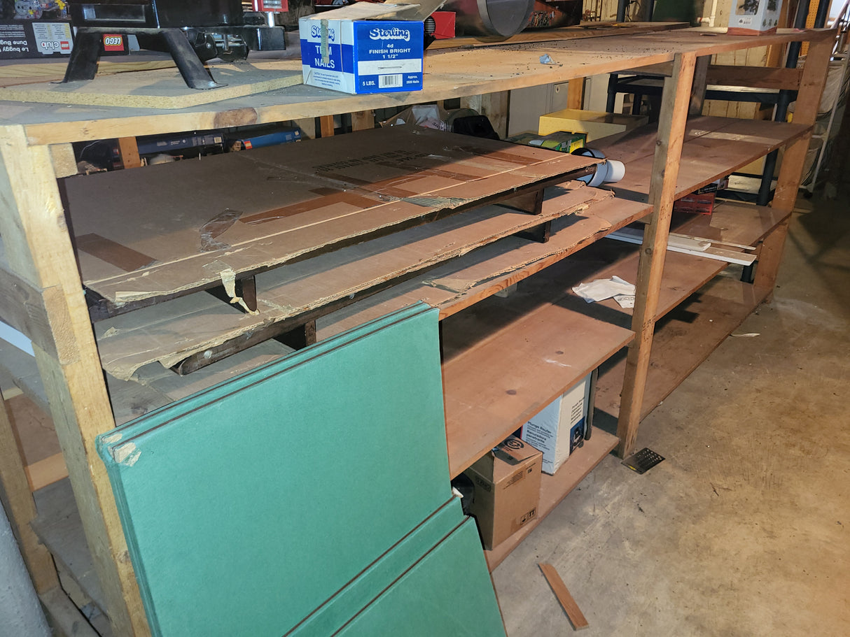 Wood shelves