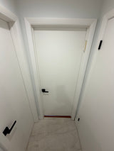 Modern Interior White Flush Doors with Matte Black Hardware – Qty 8