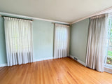 Pinch-Pleat Sheer Drapery Set, 2 Panels w/ Wood Rod & Brass/Marble