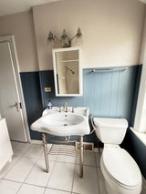 Vintage Style Pedestal Sink Bundle with Mirror & Vanity Light